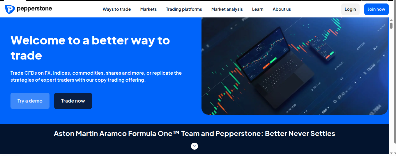 Pepperstone trading platform interface showing forex charts and analysis tools